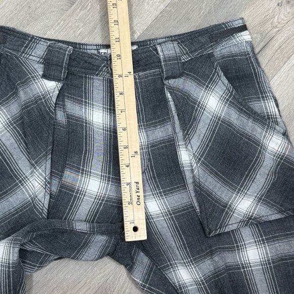 Free People City Slouch Plaid Flannel Utility Pants Grey White 4 - Picture 13 of 15